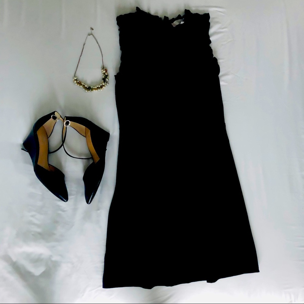LOFT Ruffle Neck Dress